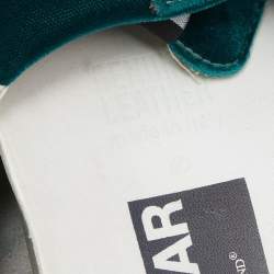 Pre Owned Golden Goose Green Velvet Superstar Sneakers Size 40