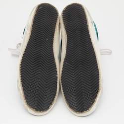 Pre Owned Golden Goose Green Velvet Superstar Sneakers Size 40