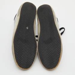 Golden Goose Metallic/Black Leather and Suede Superstar Sneakers Size 40