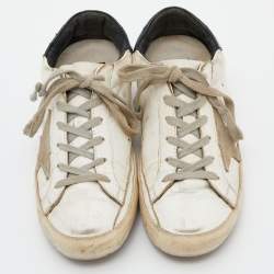 Pre Owned Golden Goose White Leather Superstar Sneakers Size 35