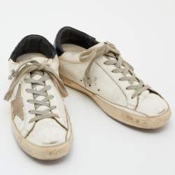 Pre Owned Golden Goose White Leather Superstar Sneakers Size 35
