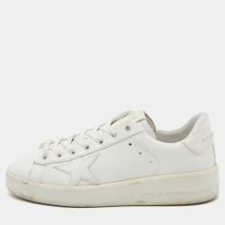 Golden Goose White Leather Pure Star Sneakers Size 36