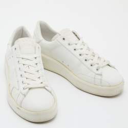 Golden Goose White Leather Pure Star Sneakers Size 36