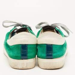 Pre Owned Golden Goose Green Suede Superstar Sneakers Size 41 