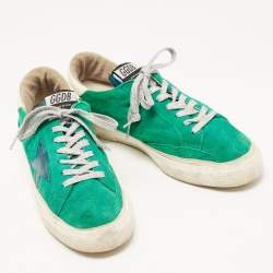 Pre Owned Golden Goose Green Suede Superstar Sneakers Size 41 