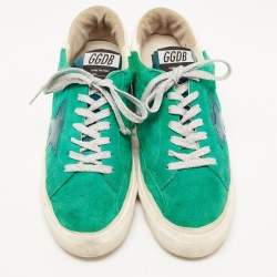 Pre Owned Golden Goose Green Suede Superstar Sneakers Size 41 