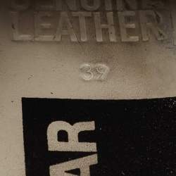 Pre Owned Golden Goose Silver/Black Leather Superstar Sneakers Size 39