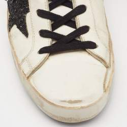 Golden Goose White/Pink Leather and Suede Superstar Sneakers Size 38