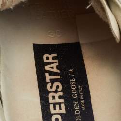 Golden Goose White/Pink Leather and Suede Superstar Sneakers Size 38