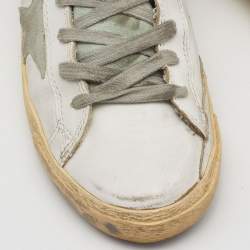Pre Owned Golden Goose White Leather and Suede Francy Sneakers Size 37