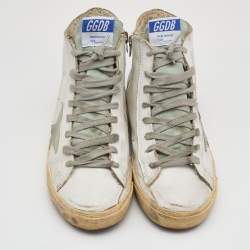 Pre Owned Golden Goose White Leather and Suede Francy Sneakers Size 37
