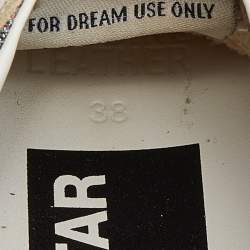 Pre Owned Golden Goose Multicolor Glitter,Lurex Fabric and Leather Superstar Lace Up Sneakers Size 38