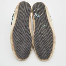 Pre Owned Golden Goose Multicolor Glitter,Lurex Fabric and Leather Superstar Lace Up Sneakers Size 38