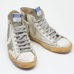Pre Owned Golden Goose White Leather Francy Sneakers Size 37