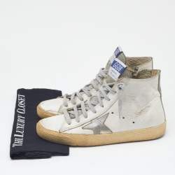 Pre Owned Golden Goose White Leather Francy Sneakers Size 37