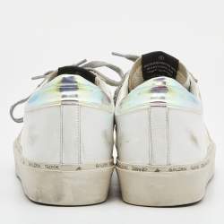 Pre Owned Golden Goose White Leather Hi Star Low Top Sneakers Size 38 