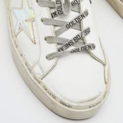 Pre Owned Golden Goose White Leather Hi Star Low Top Sneakers Size 38 