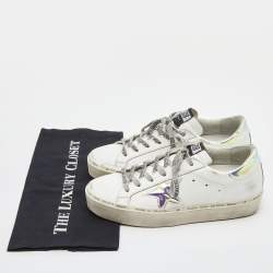 Pre Owned Golden Goose White Leather Hi Star Low Top Sneakers Size 38 