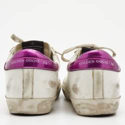 Pre Owned Golden Goose Tricolor Leather and Suede Superstar Sneakers Size 38