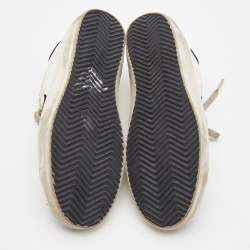 Pre Owned Golden Goose Tricolor Leather and Suede Superstar Sneakers Size 38