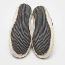 Pre Owned Golden Goose Metallic Blue Leather Superstar Sneakers Size 38