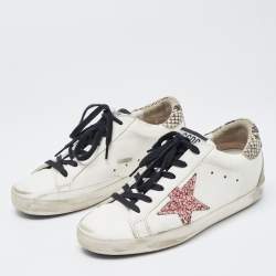 Golden Goose White Leather Superstar Low Top Sneakers Size 35