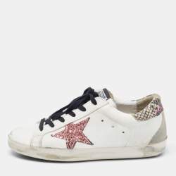 Golden Goose White Leather Superstar Low Top Sneakers Size 35