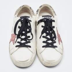 Golden Goose White Leather Superstar Low Top Sneakers Size 35