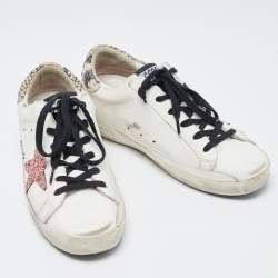Golden Goose White Leather Superstar Low Top Sneakers Size 35