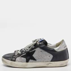 Women's Super-Star sneakers in silver leather