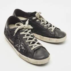 Golden Goose Black Leather Superstar Sneakers Size 39
