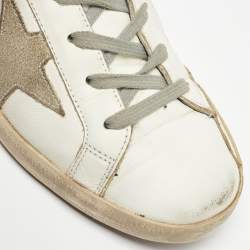 Pre Owned Golden Goose White Leather Superstar Sneakers Size 39
