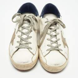Pre Owned Golden Goose White Leather Superstar Sneakers Size 39