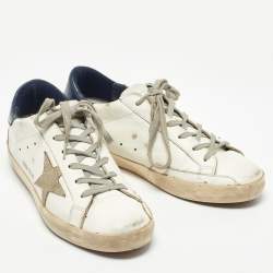 Pre Owned Golden Goose White Leather Superstar Sneakers Size 39