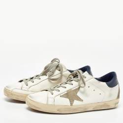 Pre Owned Golden Goose White Leather Superstar Sneakers Size 39