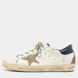 Pre Owned Golden Goose White Leather Superstar Sneakers Size 39