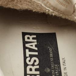 Pre Owned Golden Goose Deluxe Brand White White Metallic/White Leather Tab Leopard Star Superstar Sneakers 38