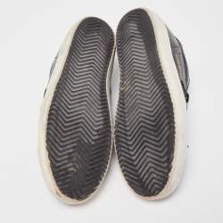 Pre Owned Golden Goose Black Leather and Suede Skate Superstar Sneakers Size 38