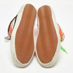 Golden Goose Orange Canvas And Suede Lace Up Classic Sneakers Size 44