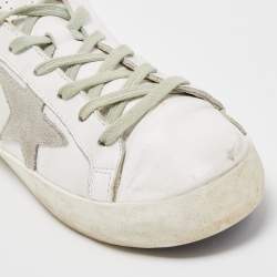 Pre Owned Golden Goose White Leather Superstar Sneakers Size 37