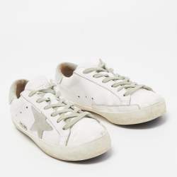 Pre Owned Golden Goose White Leather Superstar Sneakers Size 37