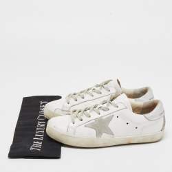 Pre Owned Golden Goose White Leather Superstar Sneakers Size 37