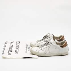 Pre Owned Golden Goose White Leather Super Star Sneakers Size 39