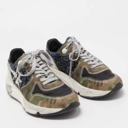Golden Goose Multicolor Leather and Denim Athletic Sneakers Size 37