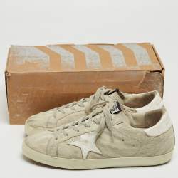 Pre Owned Golden Goose Grey Suede Super Star Low Top Sneakers Size 39