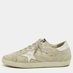 Pre Owned Golden Goose Grey Suede Super Star Low Top Sneakers Size 39