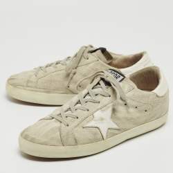 Pre Owned Golden Goose Grey Suede Super Star Low Top Sneakers Size 39