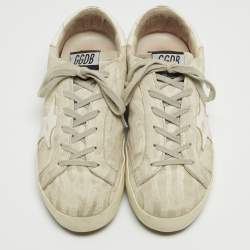 Pre Owned Golden Goose Grey Suede Super Star Low Top Sneakers Size 39