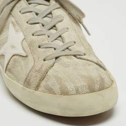 Pre Owned Golden Goose Grey Suede Super Star Low Top Sneakers Size 39