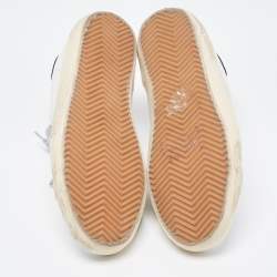 Pre Owned Golden Goose White Leather Superstar Lace Up Sneakers Size 37